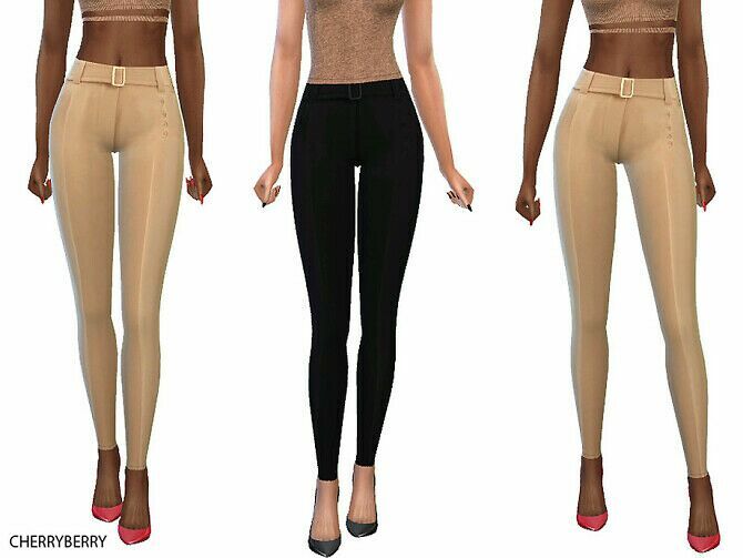 Dita Beige Pants By Cherryberrysim Sims 4 CC