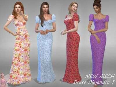 Dress Alejandra 1 By Jaru Sims Sims 4 CC