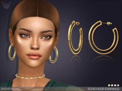 Echo Hoop Earrings By Feyona Sims 4 CC