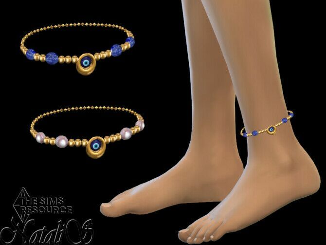 Evil EYE Beaded Anklet By Natalis Sims 4 CC