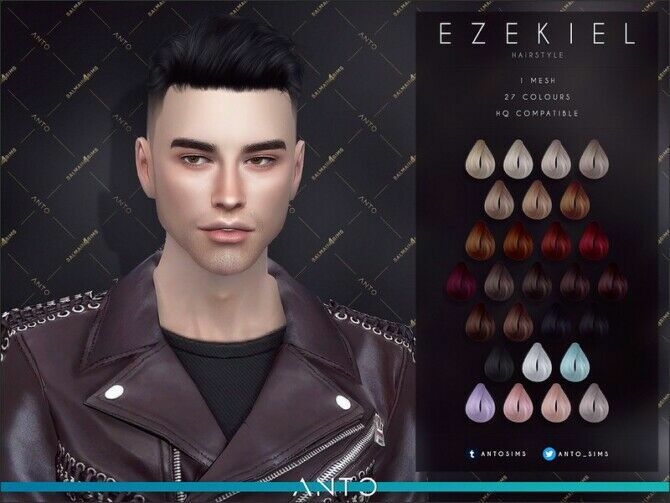 Ezekiel Short Hair With Shaved Sides By Anto Sims 4 CC