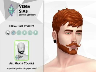 Facial Hair Style 19 By David_Mtv Sims 4 CC