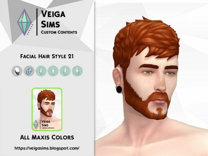 Facial Hair Style 21 By David_Mtv Sims 4 CC