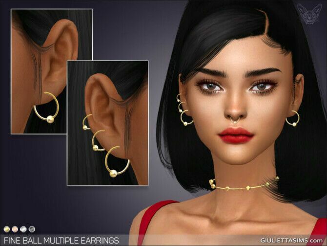 Fine Ball Multiple Earrings At Giulietta Sims 4 CC