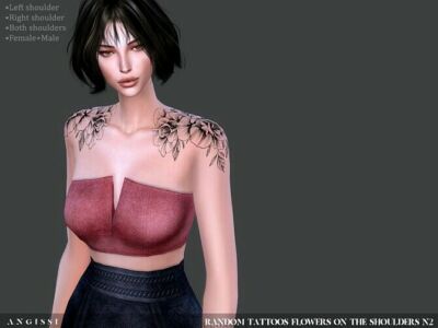 Flowers ON The Shoulders N2 Tattoos By Angissi Tatto Sims 4 CC
