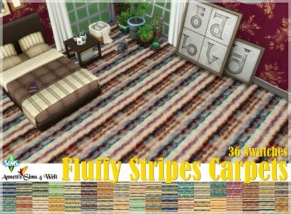 Fluffy Stripes Carpets At Annett’s Sims 4 Welt Sims 4 CC