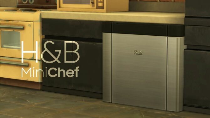 H&B Minichef – Counter Slot Mini Fridge By Littledica By Mod The Sims Sims 4 CC