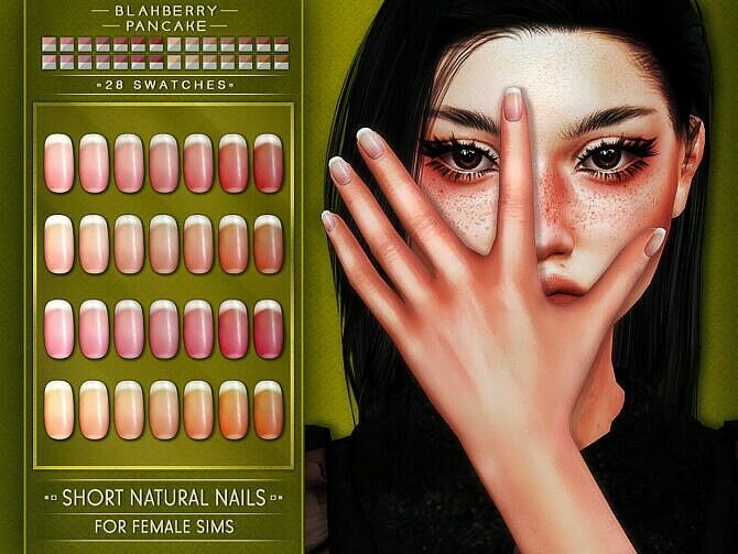 Long & Short Natural Nails SET By Blahberry Pancake Sims 4 CC