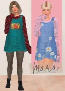 Mara Dress + Tights By Daisy Pixels Sims 4 CC