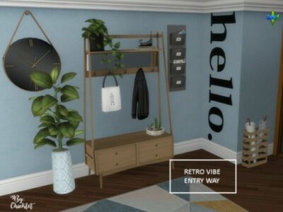 Retro Vibe Entryway By Chicklet Sims 4 CC