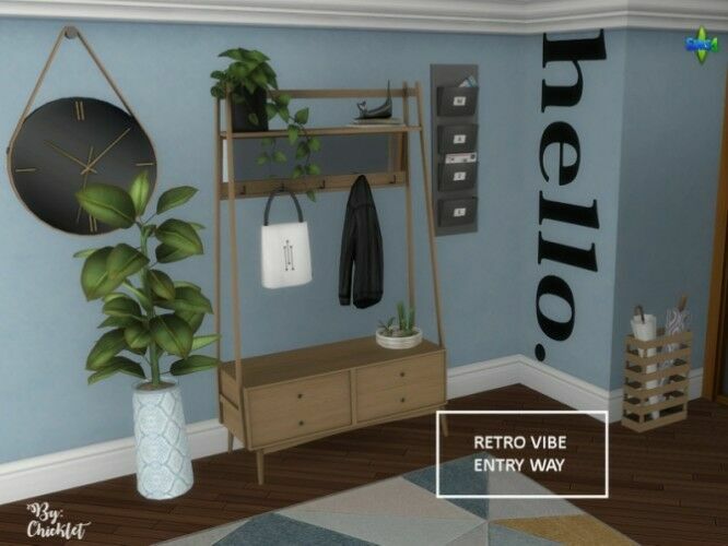 Retro Vibe Entryway By Chicklet Sims 4 CC