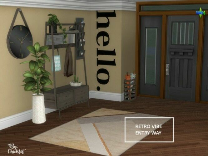 sims 4 cc free download retro vibe entryway by chicklet by tsr 2