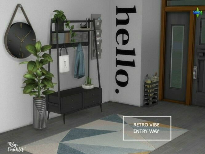 sims 4 cc free download retro vibe entryway by chicklet by tsr 3