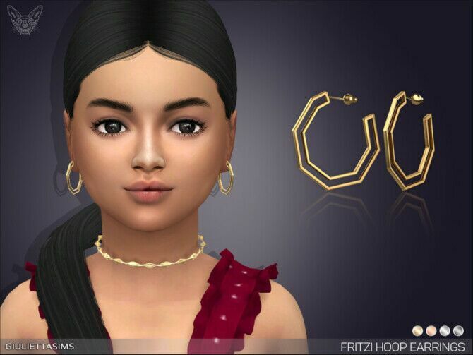 Fritzi Hoop Earrings For Kids By Feyona Sims 4 CC