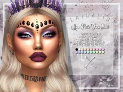 Moon Phase Face Paint By Alainalina Sims 4 CC