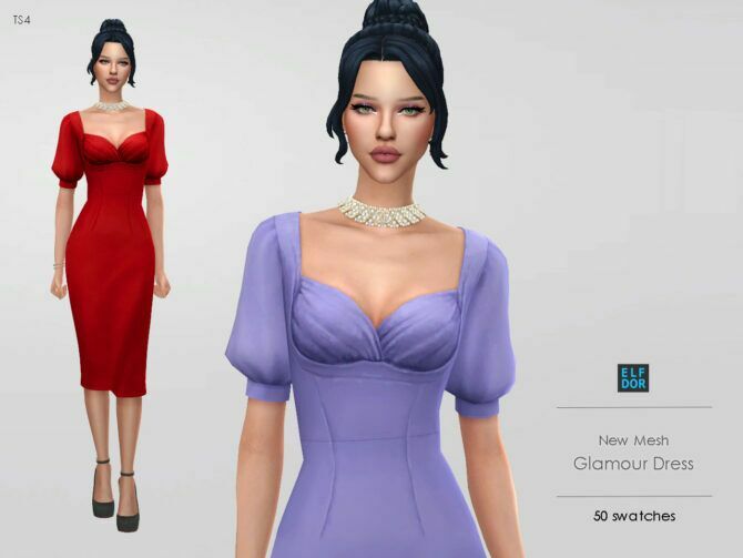 Glamour Dress At Elfdor Sims Sims 4 CC