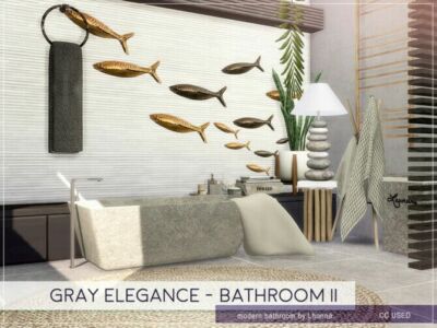 Gray Elegance Bathroom II By Lhonna Sims 4 CC