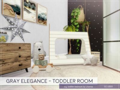 Gray Elegance Toddler Room By Lhonna Sims 4 CC