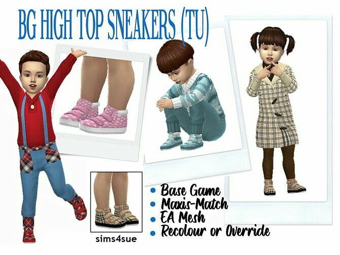 High TOP Sneakers Toddlers At Sims4Sue Sims 4 CC