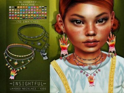 Insightful SET For Kids Necklace & Earrings At Blahberry Pancake Sims 4 CC