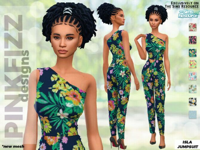 Isla Jumpsuit By Pinkfizzzzz Sims 4 CC