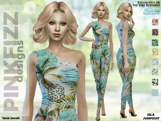 sims 4 cc isla jumpsuit by pinkfizzzzz 2