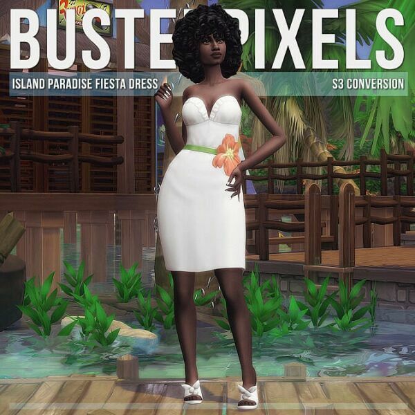 Island Paradise Fiesta Dress At Busted Pixels Sims 4 CC