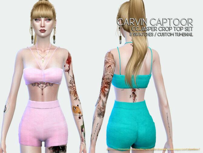 Jasper Crop TOP SET By Carvin Captoor Sims 4 CC