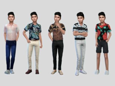 Jonas Printed Shirt Boys By Mclaynesims Sims 4 CC