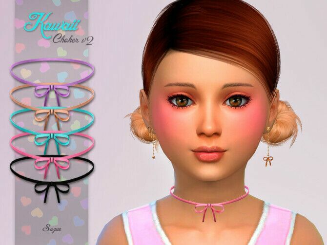 Kawaii Child Choker V2 By Suzue Sims 4 CC