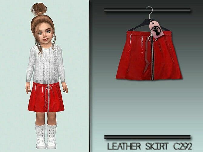 Leather Skirt C292 By Turksimmer Sims 4 CC