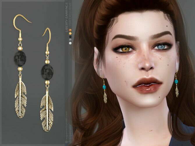 Liberty Earrings By Sugar OWL Sims 4 CC