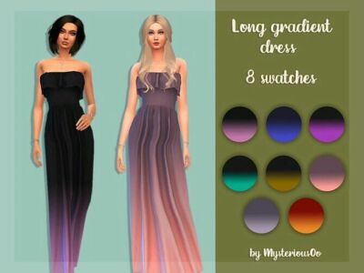 Long Gradient Dress By Mysteriousoo Sims 4 CC