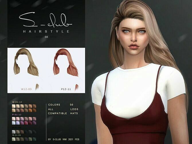 Long Hair In The Wind 202104 By S-Club WM Sims 4 CC