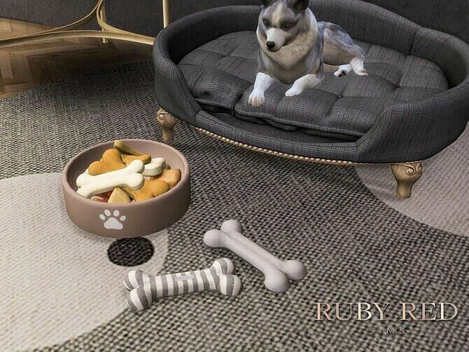 sims 4 cc lord lou antoinette pet bed set at ruby red 3