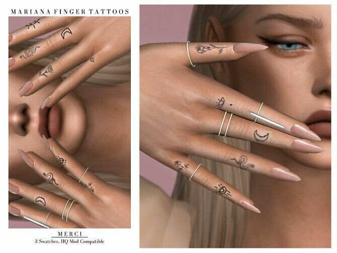 Marianna Finger Tattoo By Merci Sims 4 CC