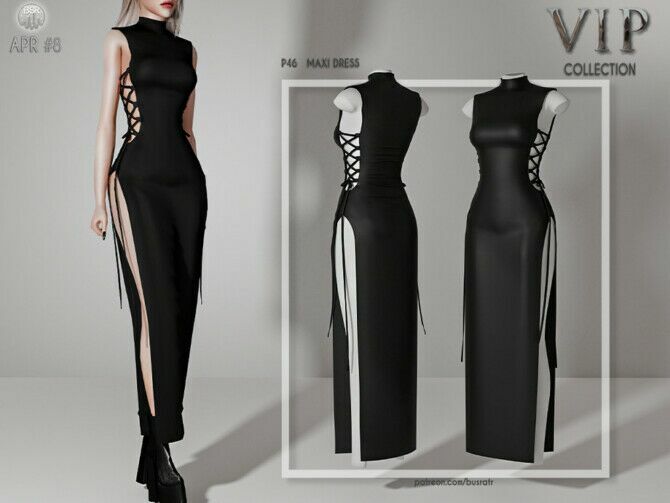 Maxi Dress P46 By Busra-Tr Sims 4 CC