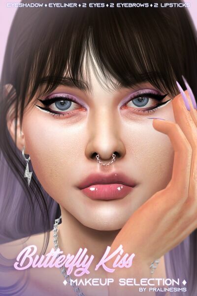 Most Downloaded – Butterfly Makeup Selection By Praline Sims Sims 4 CC