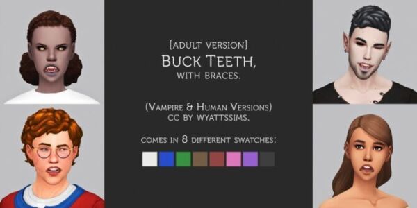 Buck Teeth With Braces By Wyatts Sims Sims 4 CC