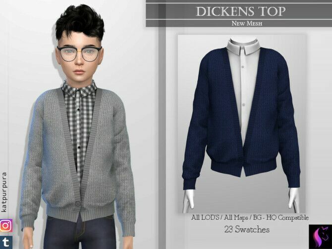 Dickens TOP By Katpurpura Sims 4 CC