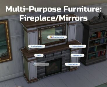 Multi-Purpose Furniture Fireplace Mirrors By Ilex Sims 4 CC