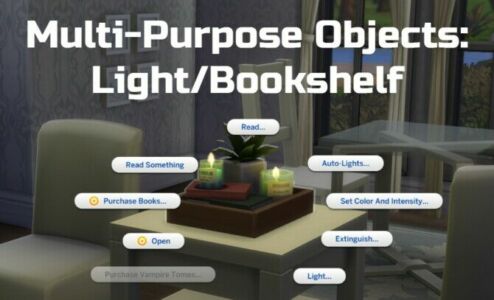 Multi-Purpose Objects: Light/Bookshelf By Ilex Sims 4 CC