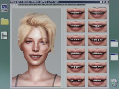 Default And Non-Default Alpha Teeth By Magic-Bot Sims 4 CC