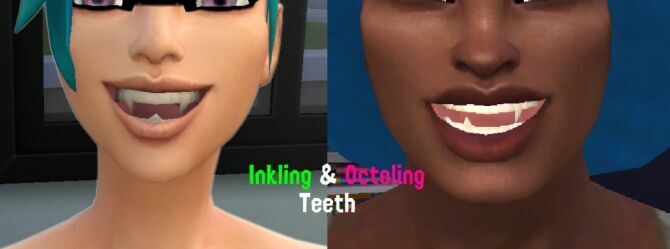 sims 4 cc must view splatoon inkling octoling fangs by daffodilyily by mod the sims 3