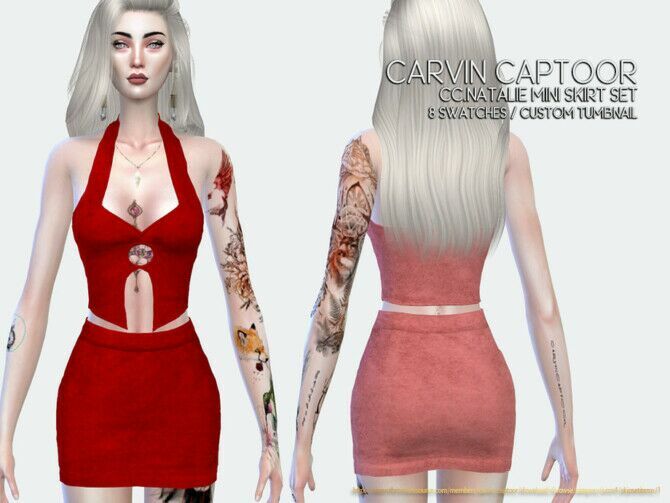 Natalie Mini Skirt SET By Carvin Captoor Sims 4 CC