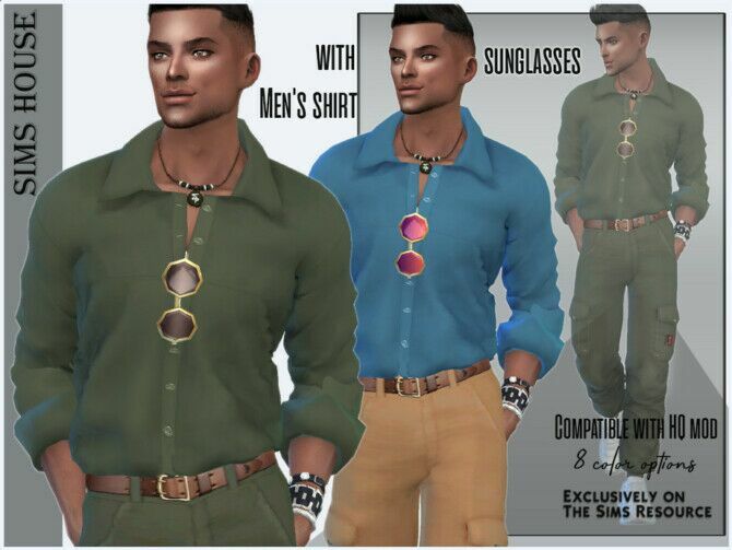 Men’s Shirt With Sunglasses By Sims House Sims 4 CC