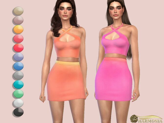 Ombre Print Slinky Skirt By Harmonia Sims 4 CC