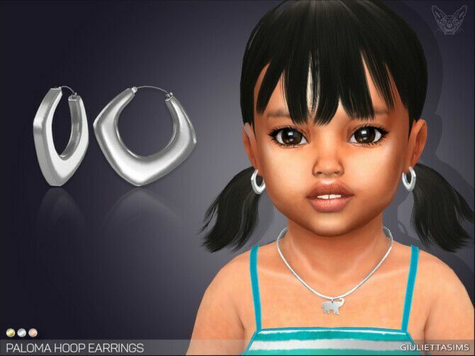 Paloma Hoop Earrings For Toddlers By Feyona Sims 4 CC