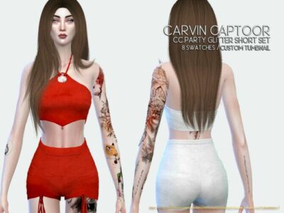 Party Glitter Shorts SET By Carvin Captoor Sims 4 CC