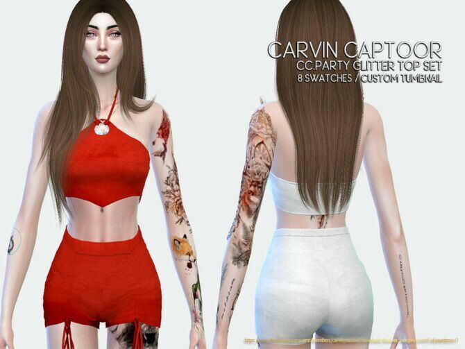 Party Glitter TOP SET By Carvin Captoor Sims 4 CC